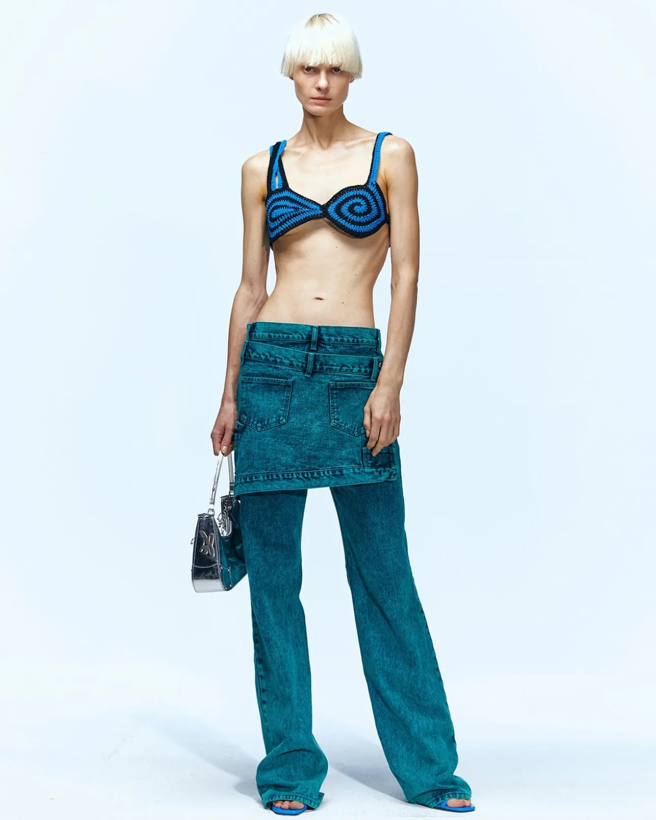 Andersson Bell Glen Overdyed Wrap Straight-Leg Jeans Apa643W(Bluegreen)-Women Jeans