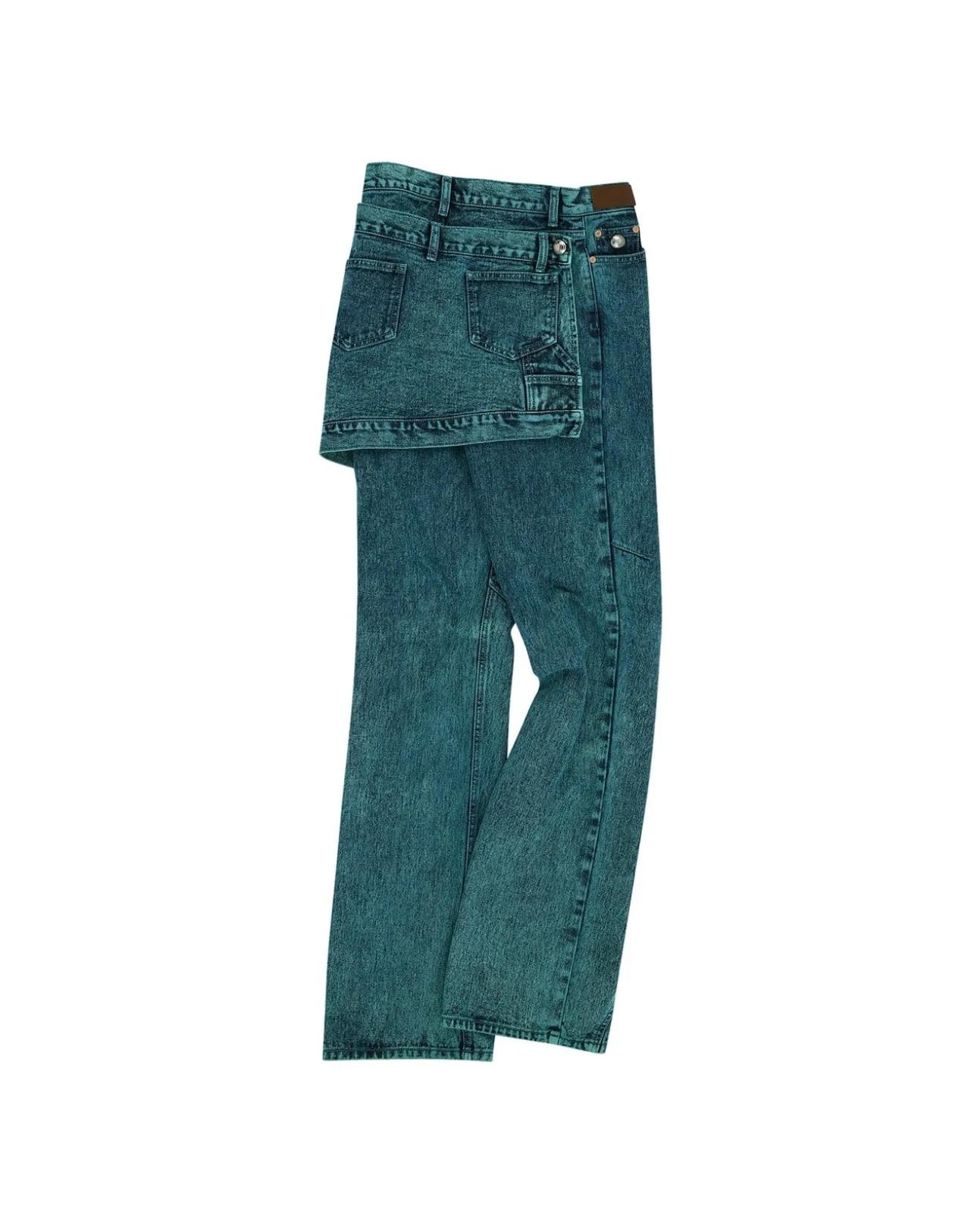 Andersson Bell Glen Overdyed Wrap Straight-Leg Jeans Apa643W(Bluegreen)-Women Jeans