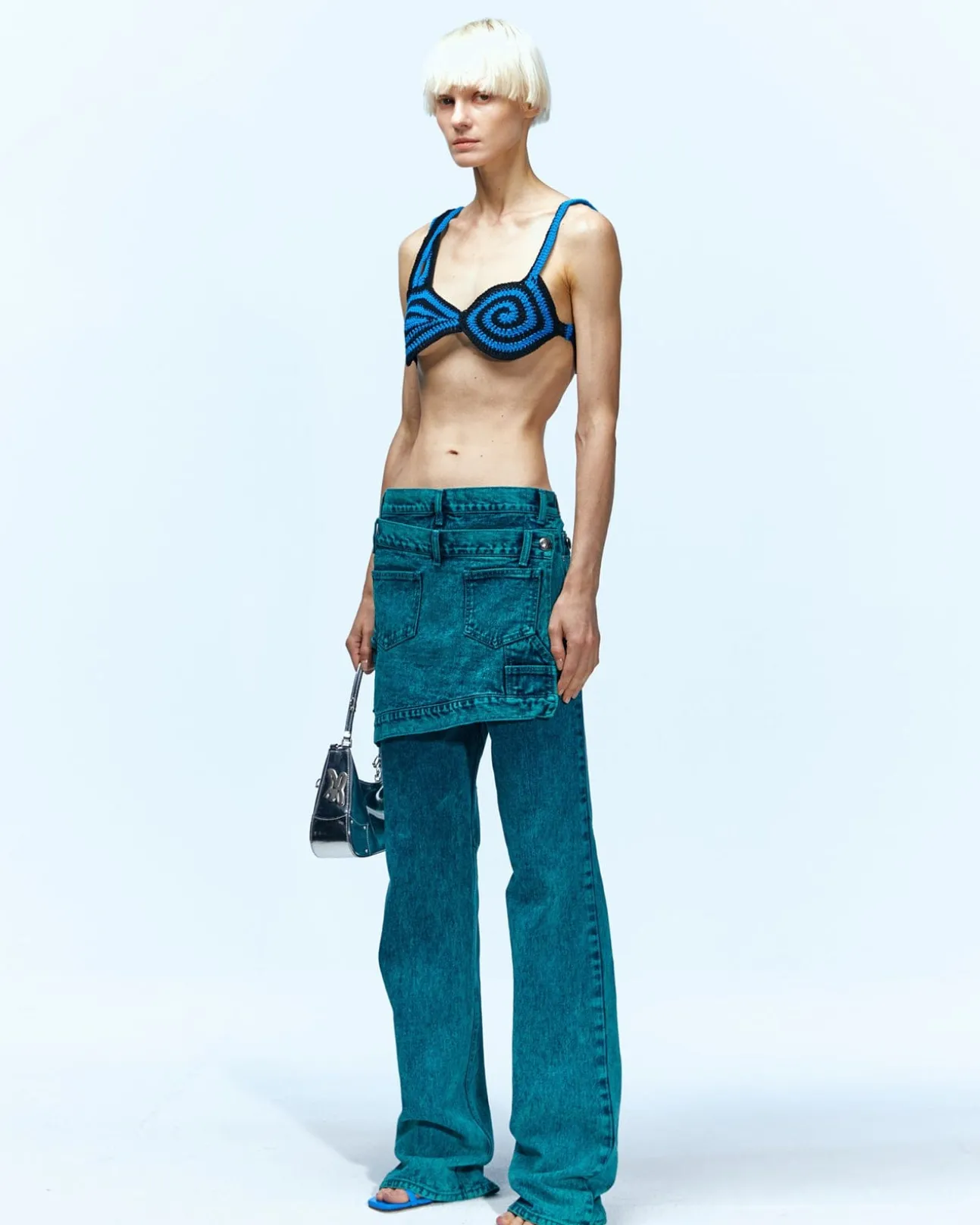 Andersson Bell Glen Overdyed Wrap Straight-Leg Jeans Apa643W(Bluegreen)-Women Jeans
