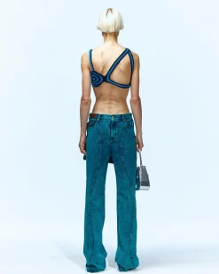 Andersson Bell Glen Overdyed Wrap Straight-Leg Jeans Apa643W(Bluegreen)-Women Jeans