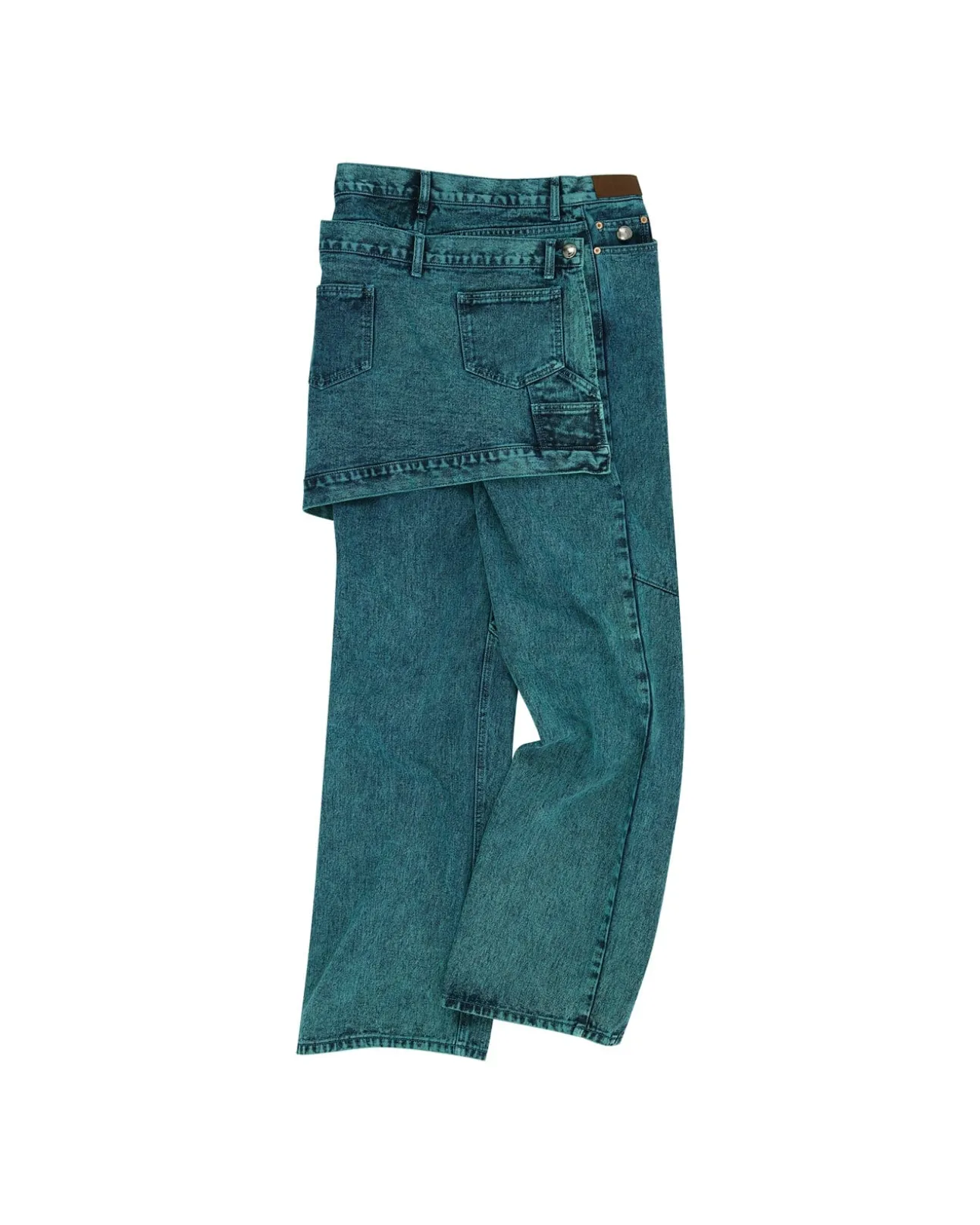 Andersson Bell Glen Overdyed Wrap Straight-Leg Jeans Apa645M(Bluegreen)-Men Trousers