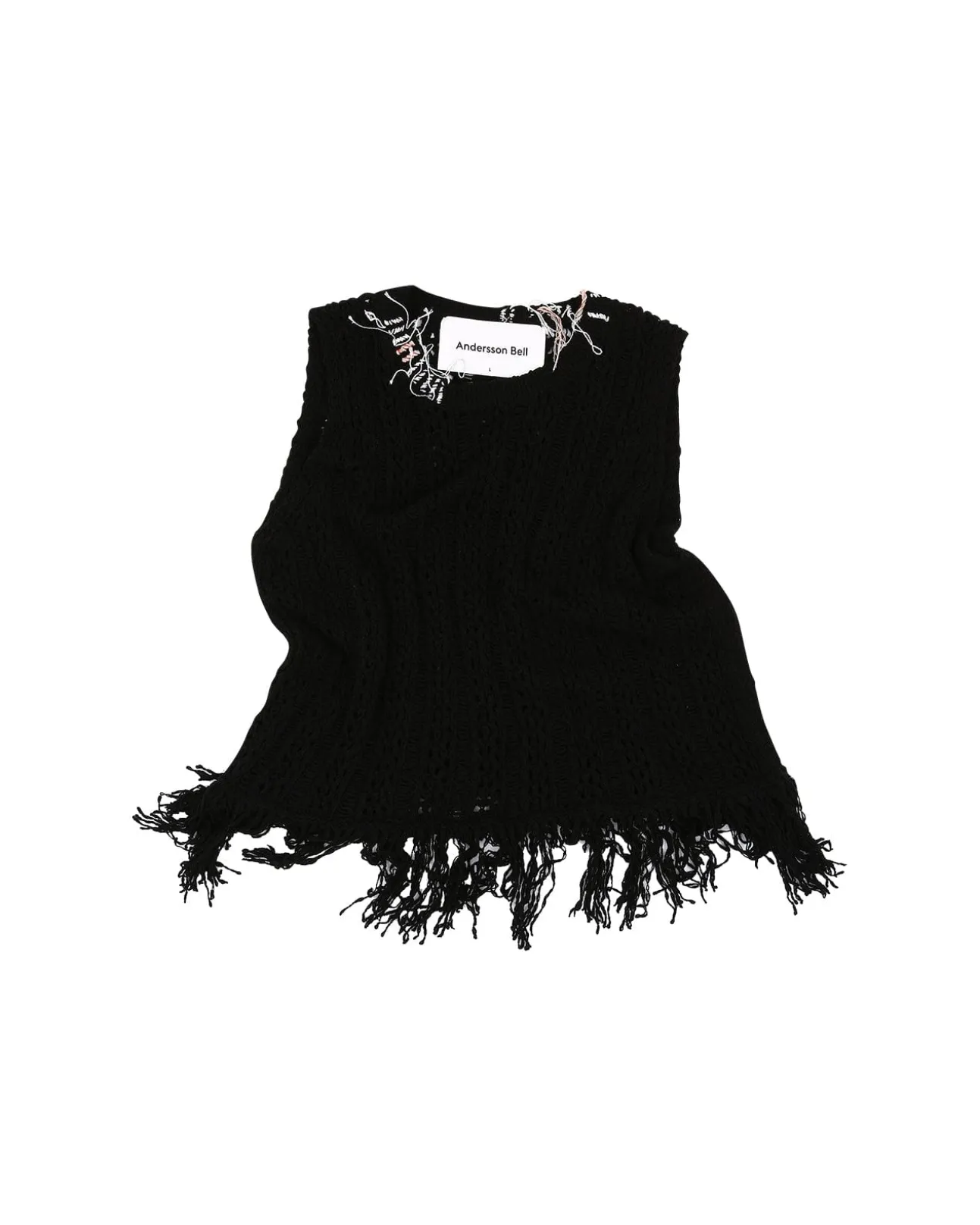 Andersson Bell Gorden Cable Knit Vest Atb957M(Black)-Men Knitwear
