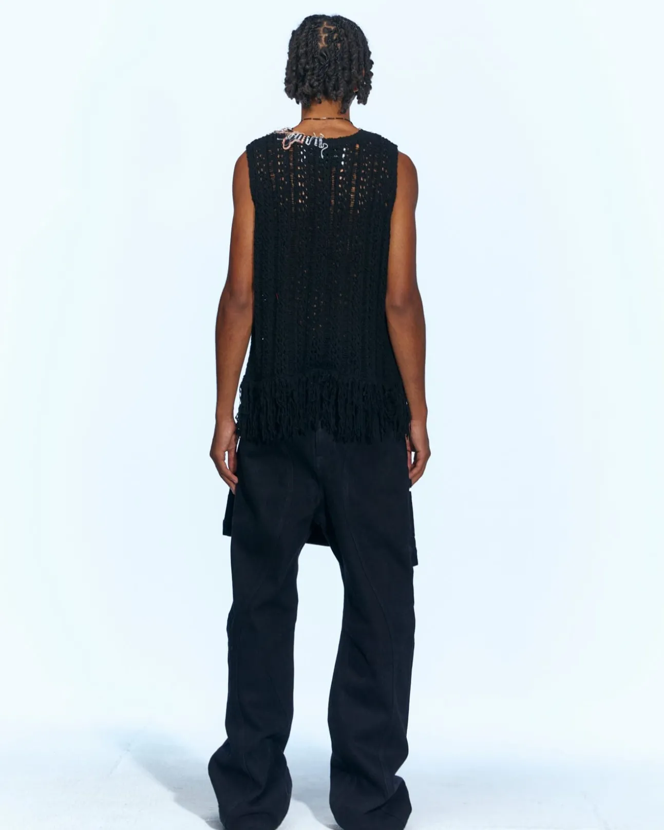 Andersson Bell Gorden Cable Knit Vest Atb957M(Black)-Men Knitwear