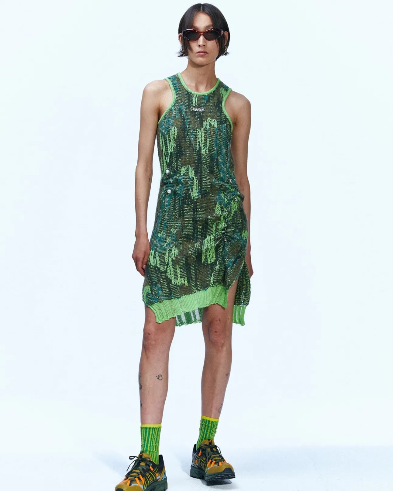 Andersson Bell Grunge Sleeveless Knit One Piece Atb888W(Khaki)-Women Dresses