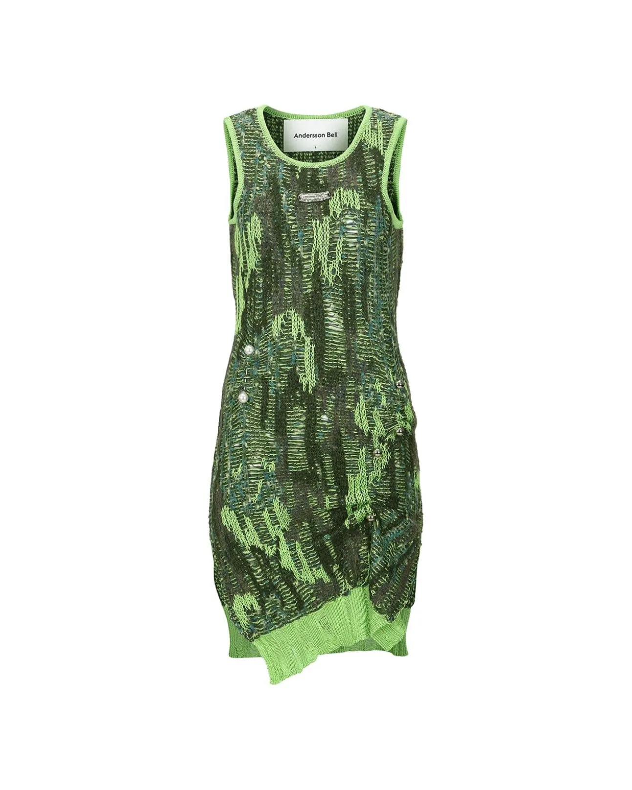 Andersson Bell Grunge Sleeveless Knit One Piece Atb888W(Khaki)-Women Dresses