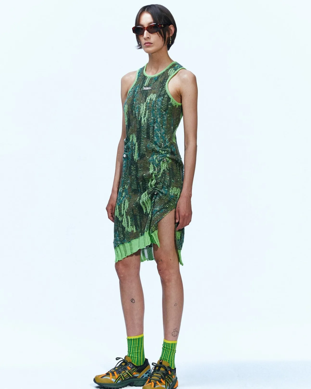 Andersson Bell Grunge Sleeveless Knit One Piece Atb888W(Khaki)-Women Dresses