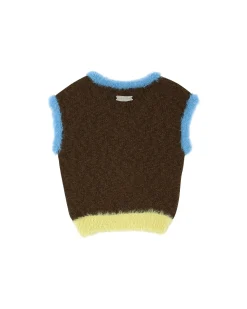 Andersson Bell Hairy Wave V Neck Knit Vest Atb886W(Brown)-Women Tops