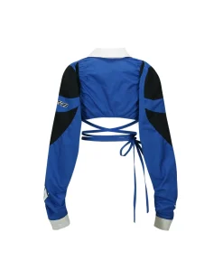 Andersson Bell Josie Racing Crop Shirts Atb925W(Blue)-Women Tops