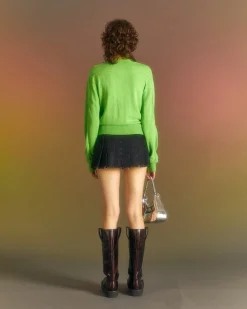 Andersson Bell Joy Argyle String Short Cardigan Atb699W(Green)-Women Knitwear