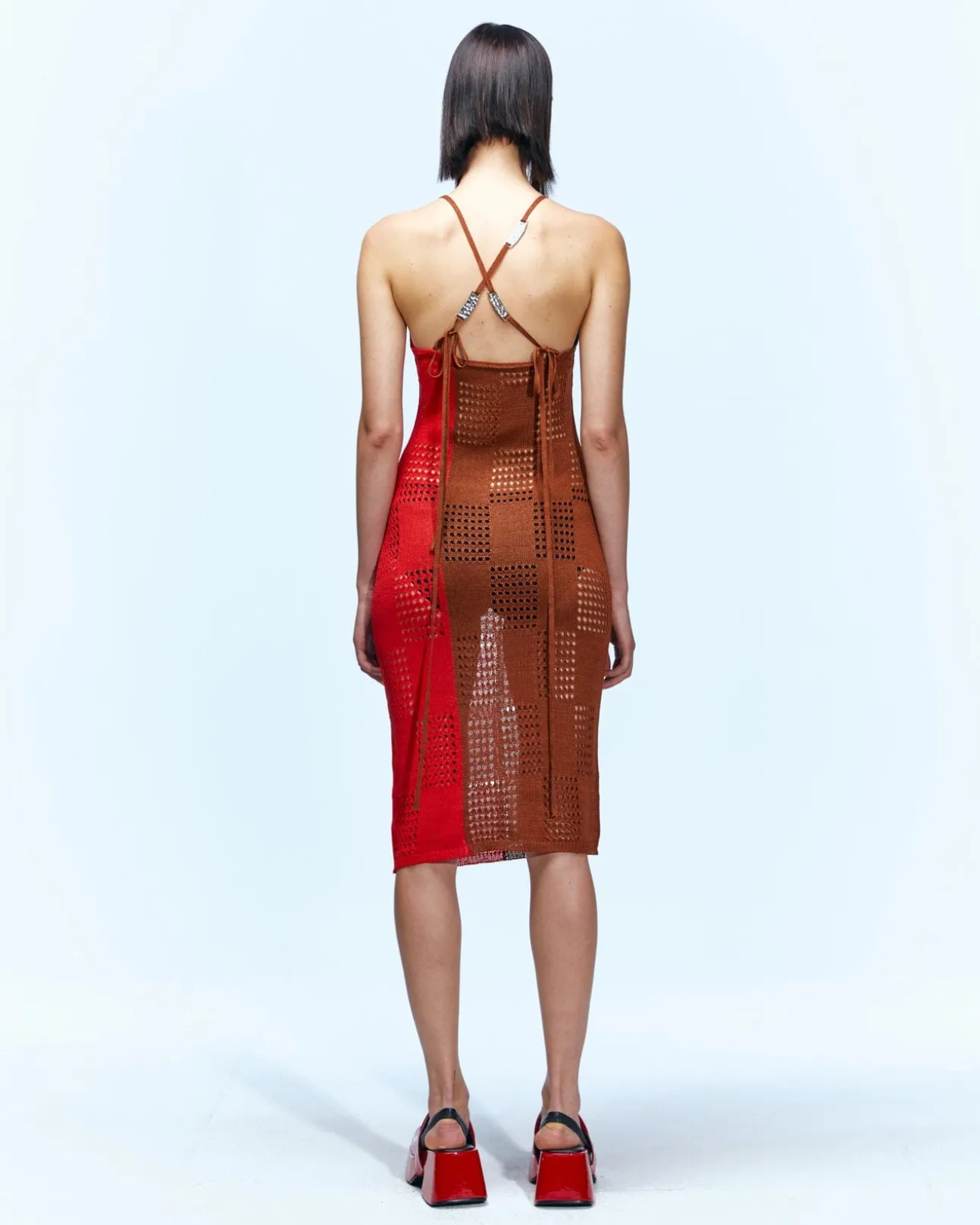 Andersson Bell Keira Block Knit Dress Atb935W(Red)-Women Dresses