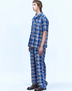Andersson Bell Kenley Check Beach Pants Apa593M(Blue)-Men Trousers