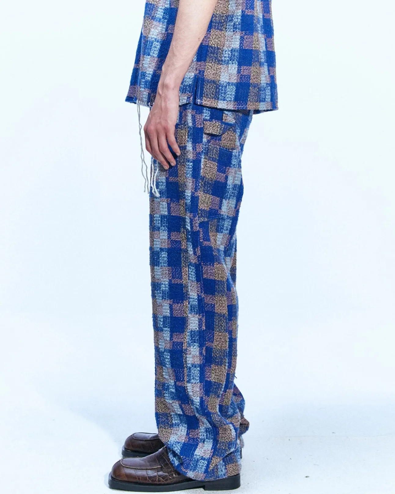Andersson Bell Kenley Check Beach Pants Apa593M(Blue)-Men Trousers