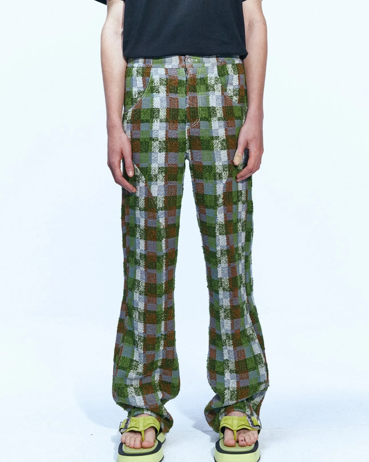 Andersson Bell Kenley Check Beach Pants Apa593M(Green)-Men Trousers
