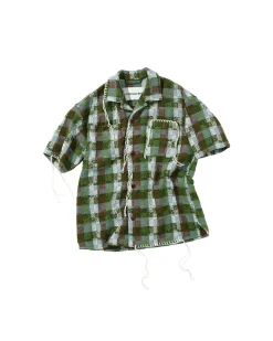 Andersson Bell Kenley Check Open Collar Shirts Atb848M(Green)-Men Shirts