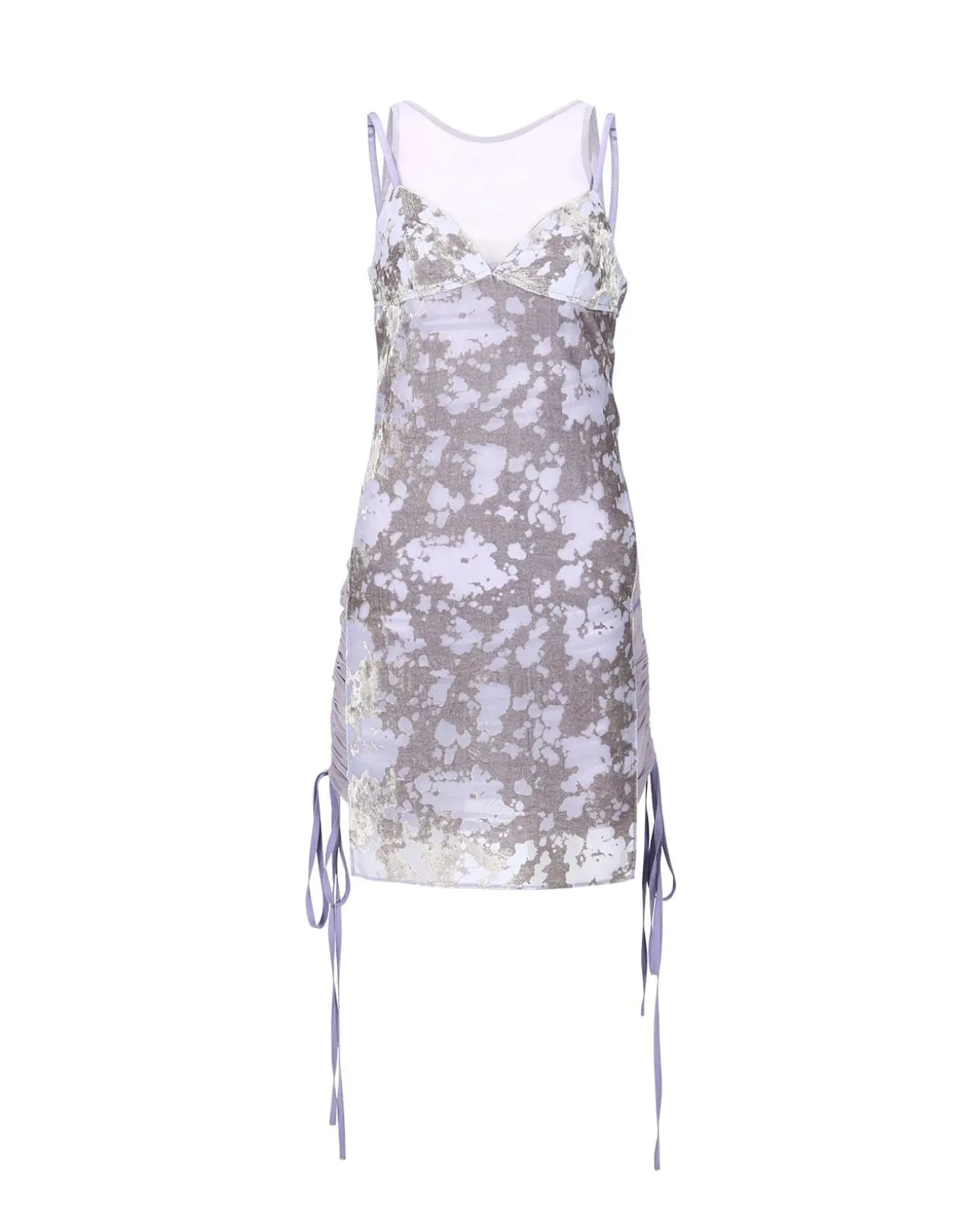 Andersson Bell Kira See-Through Velvet Layered Dress Atb940W(Pale Purple)-Women Dresses