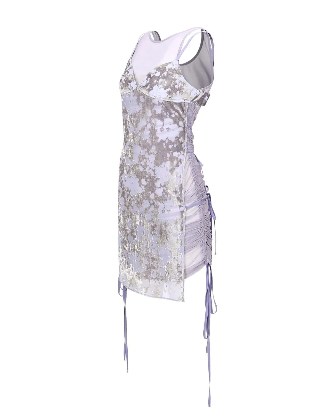 Andersson Bell Kira See-Through Velvet Layered Dress Atb940W(Pale Purple)-Women Dresses