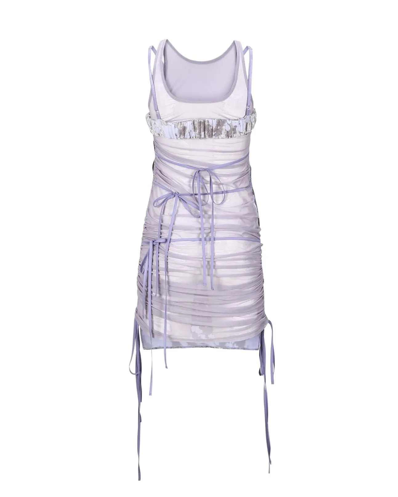 Andersson Bell Kira See-Through Velvet Layered Dress Atb940W(Pale Purple)-Women Dresses