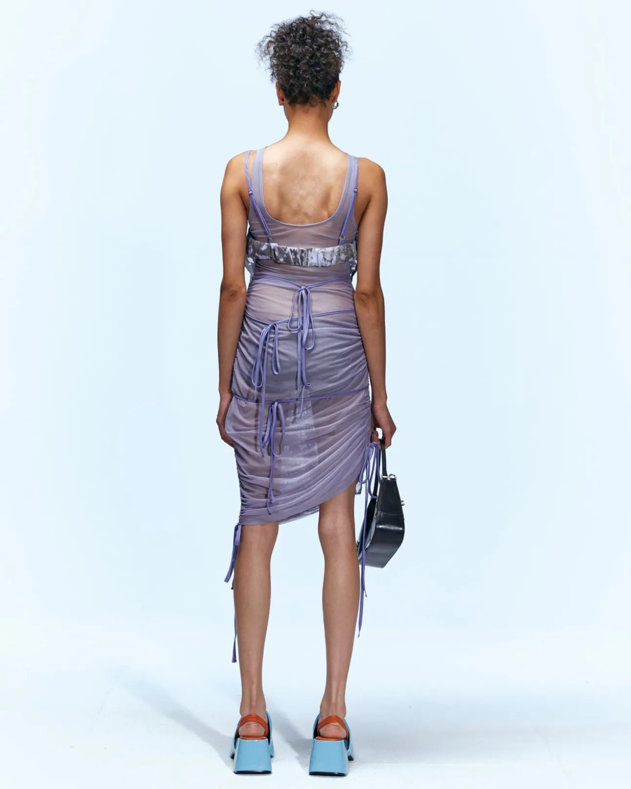 Andersson Bell Kira See-Through Velvet Layered Dress Atb940W(Pale Purple)-Women Dresses