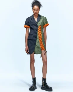 Andersson Bell Maeve Lace Up Tailored Dress Atb929W(Charcoal)-Women Dresses