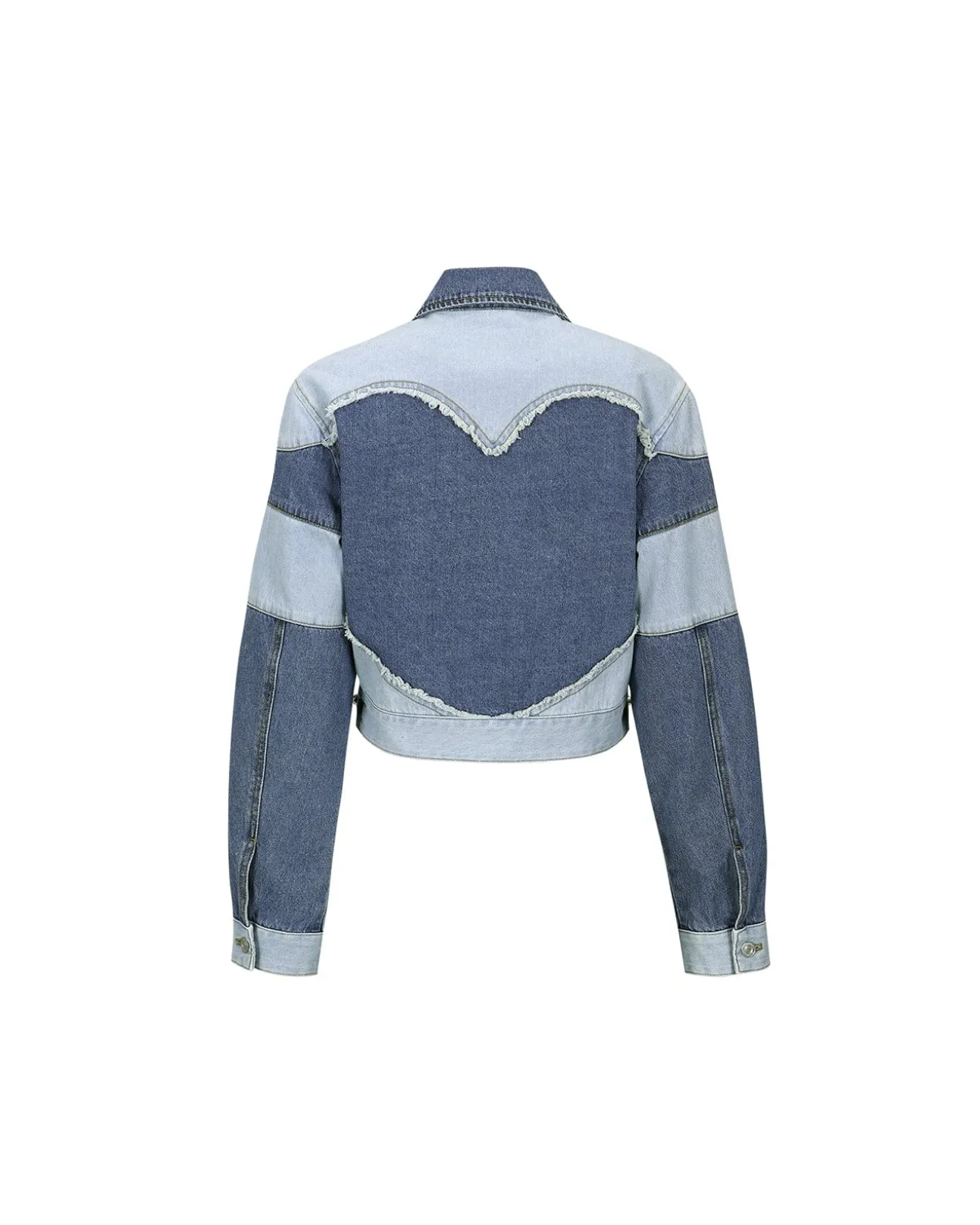 Andersson Bell Mahina Blocking Patchwork Denim Jacket Awa519W(Washed Blue)-Women Outerwear