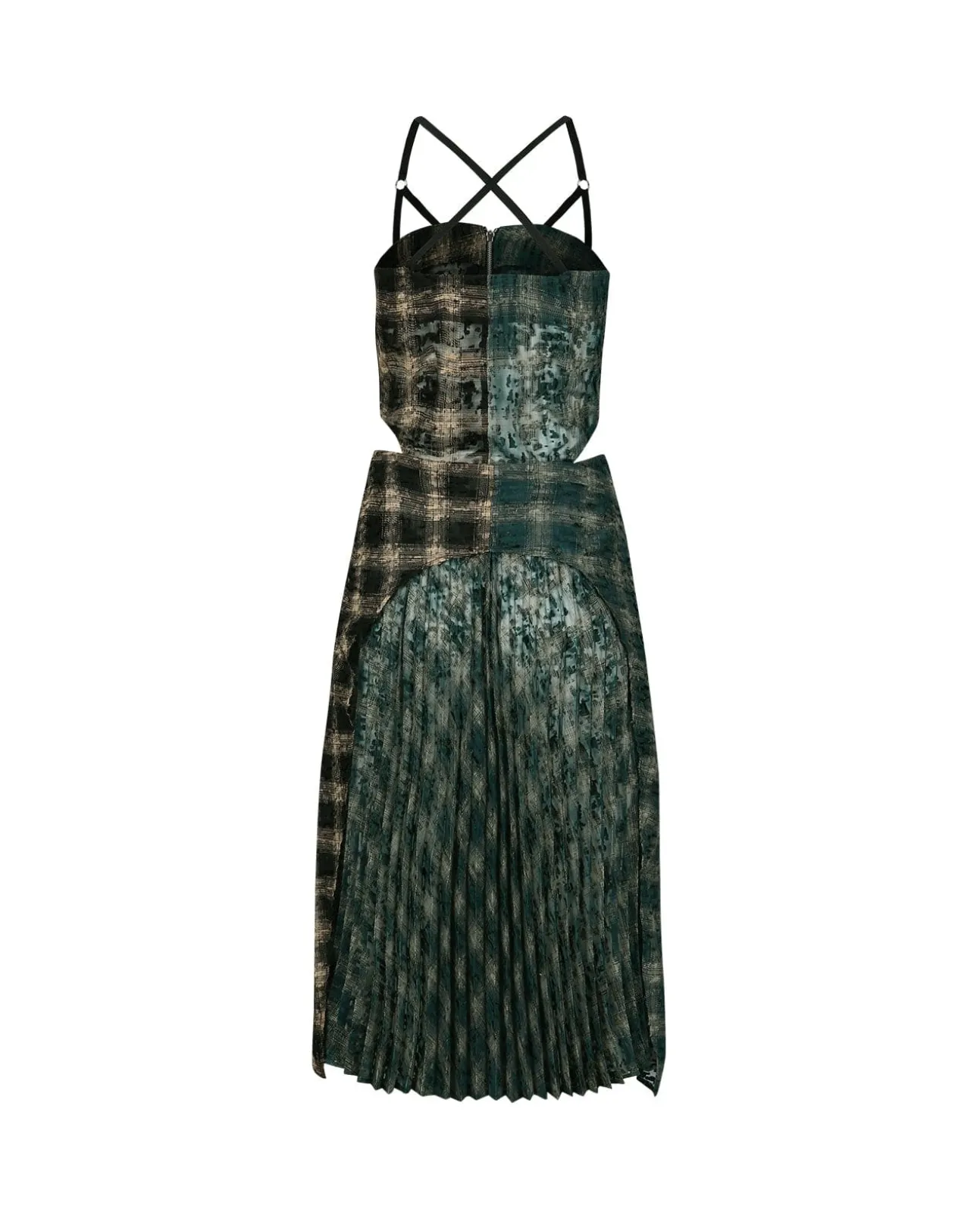 Andersson Bell Maja See-Through Combo Dress Atb934W(Green)-Women Dresses