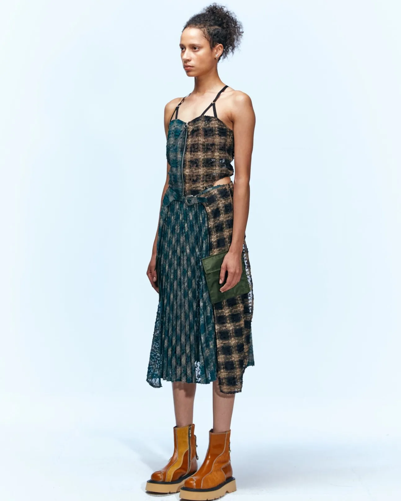 Andersson Bell Maja See-Through Combo Dress Atb934W(Green)-Women Dresses