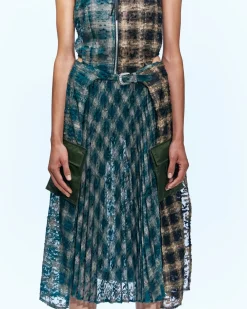 Andersson Bell Maja See-Through Combo Dress Atb934W(Green)-Women Dresses