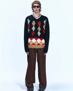 Andersson Bell Makeni Jacquard Track Pants Apa590M(Brown)-Men Trousers