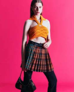 Andersson Bell Marlow Halter Cable Top Atb890W(Mandarin)-Women Tops