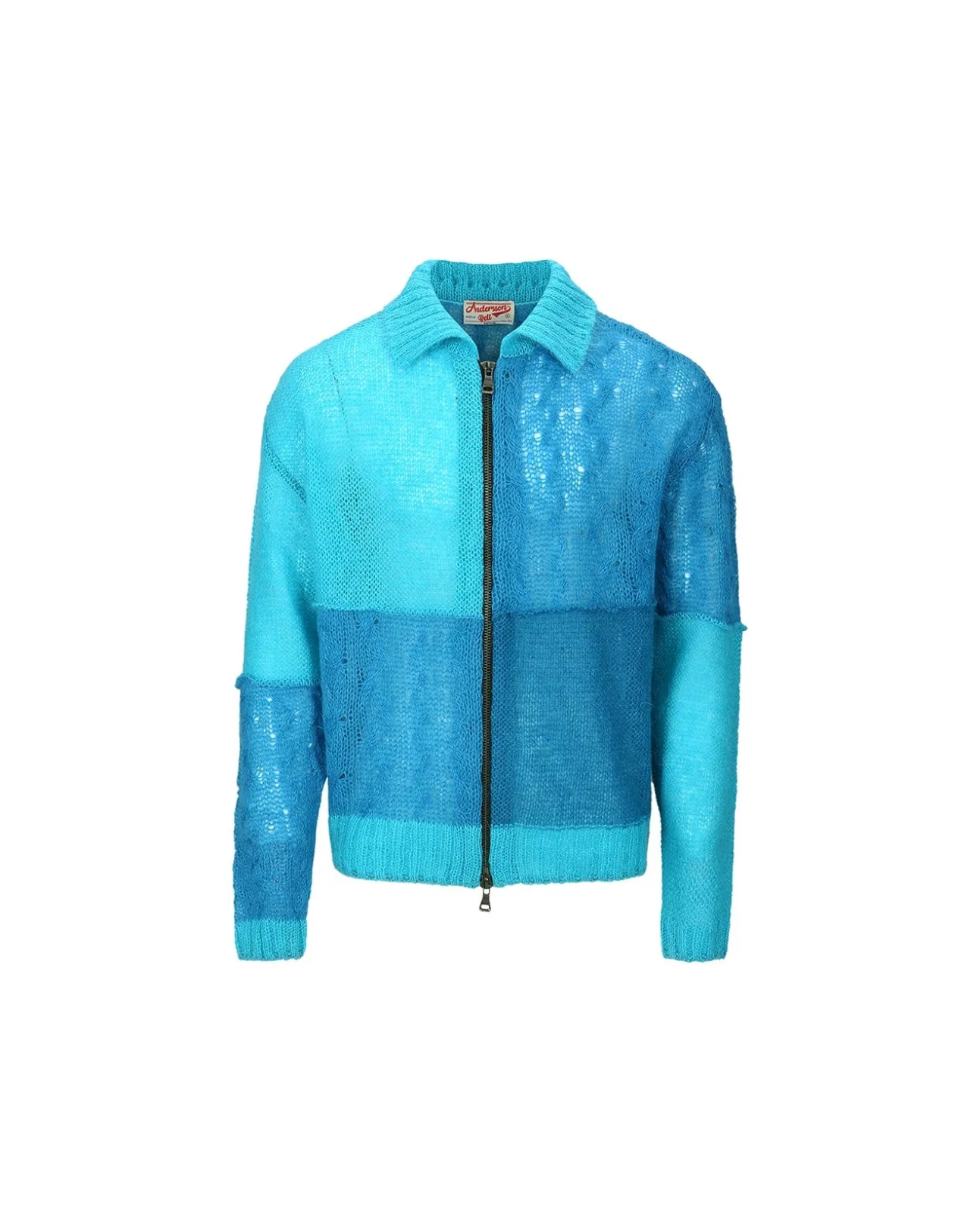 Andersson Bell Mateira Patchwork Cardigan Atb852M(Blue)-Men Outerwear