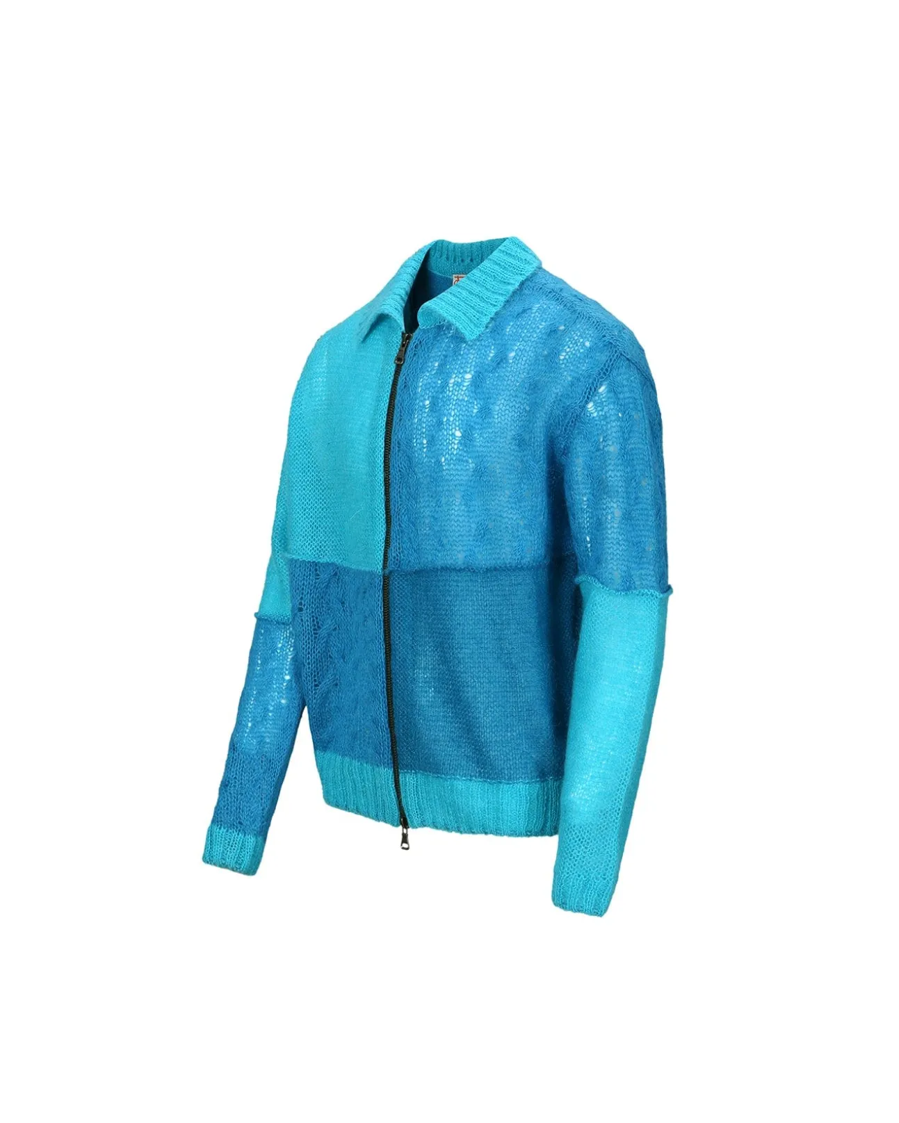 Andersson Bell Mateira Patchwork Cardigan Atb852M(Blue)-Men Outerwear
