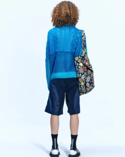 Andersson Bell Mateira Patchwork Cardigan Atb852M(Blue)-Men Outerwear