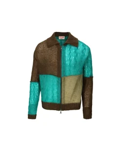 Andersson Bell Mateira Patchwork Cardigan Atb852M(Brown)-Men Outerwear