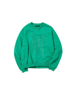 Andersson Bell (Men) (Essential) Unisex New Ab Logo Embroidery Sweatshirt Atb899U(Green)-Men Sweatshirts