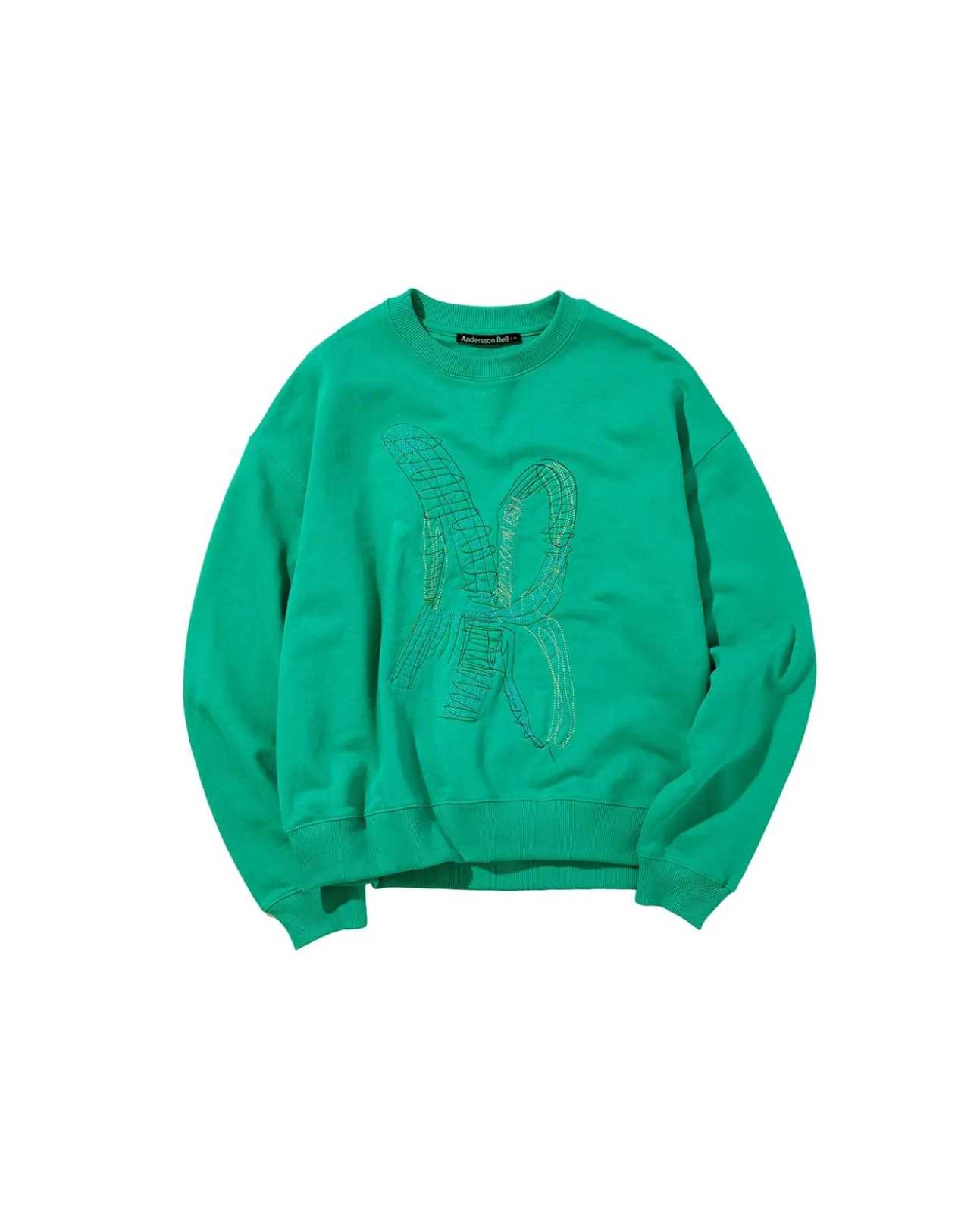 Andersson Bell (Men) (Essential) Unisex New Ab Logo Embroidery Sweatshirt Atb899U(Green)-Men Sweatshirts