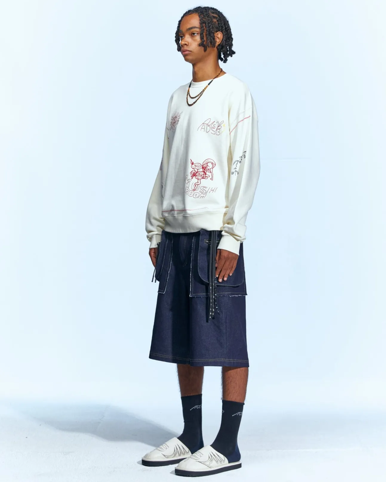 Andersson Bell (Men) (Essential) Unisex Shine Mushroom Sweatshirts Atb972U(Ivory)-Men Sweatshirts