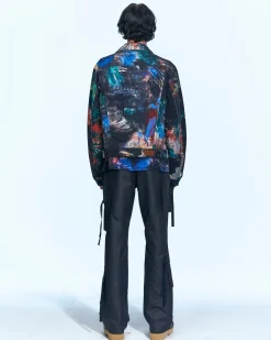 Andersson Bell (Men) Unisex Black Scratch Denim Jacket Awa530U(Black)-Men Outerwear