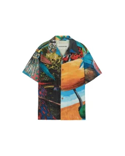 Andersson Bell (Men) Unisex Impressionist Printed Shirt Atb685U(Red)-Men Shirts
