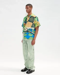 Andersson Bell (Men) Unisex Impressionist Printed Shirt Atb685U(Green)-Men Shirts