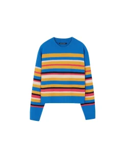 Andersson Bell (Men) Unisex Multi Stripe Sweater Atb675U(Blue Multi)-Men Knitwear