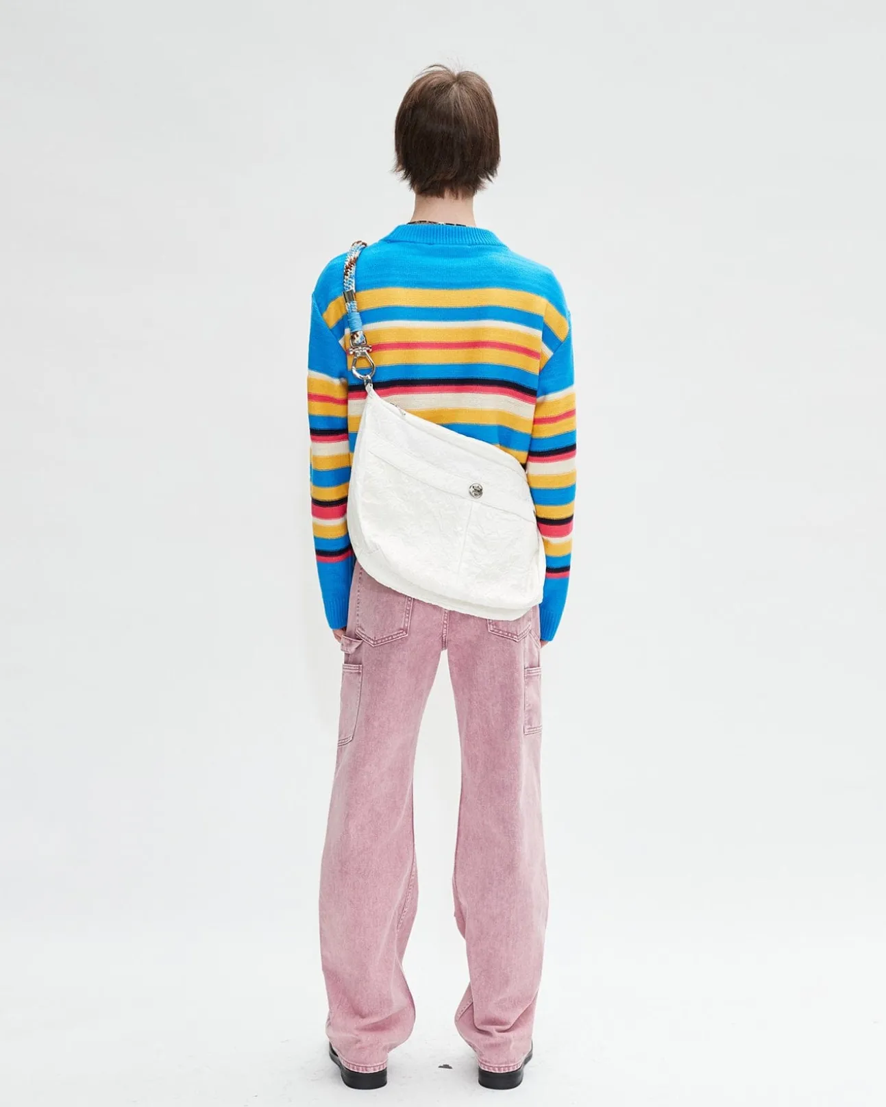 Andersson Bell (Men) Unisex Multi Stripe Sweater Atb675U(Blue Multi)-Men Knitwear