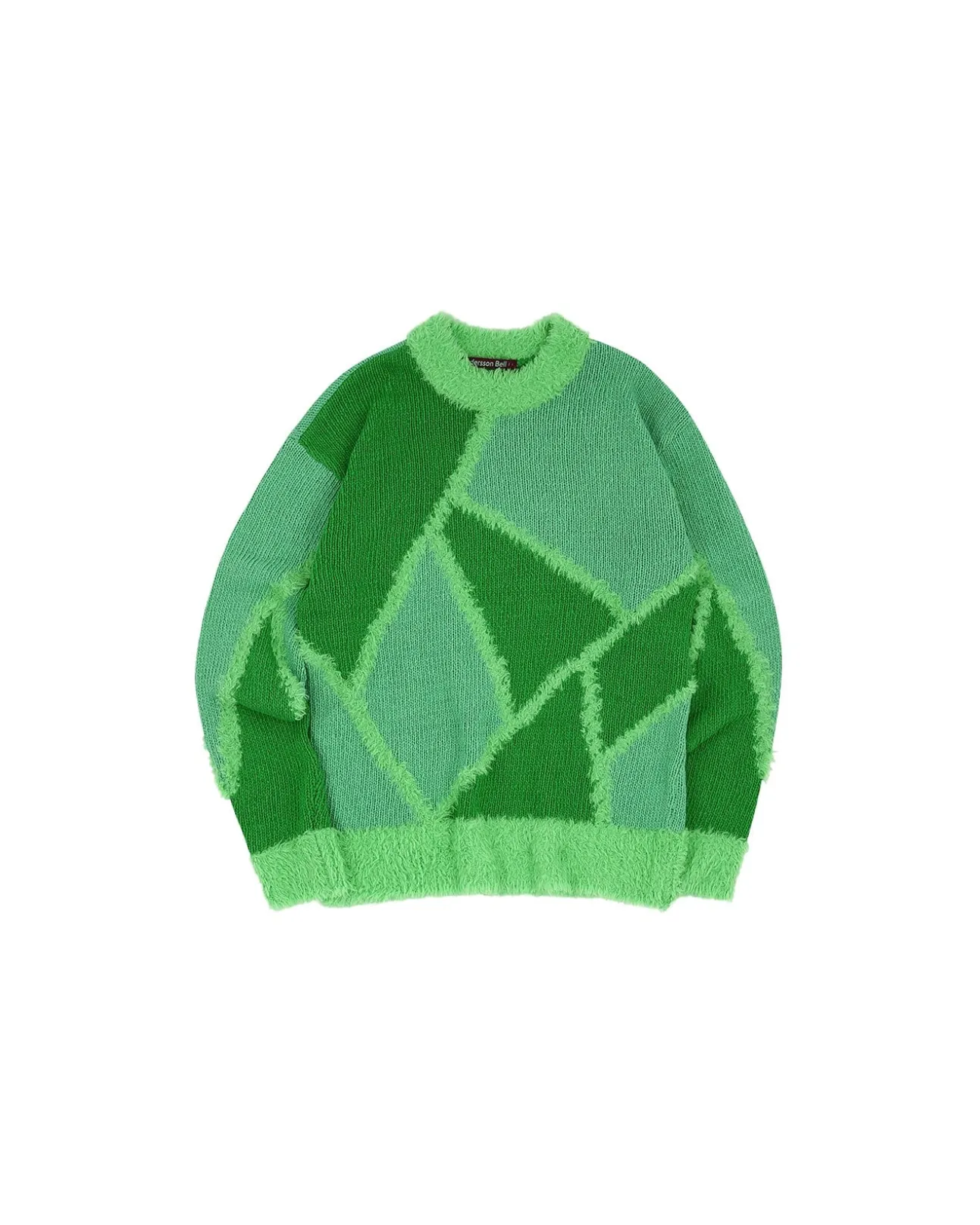 Andersson Bell (Men) Unisex Reims23 Intarsia Sweater Atb858U(Green/Lime)-Men Knitwear