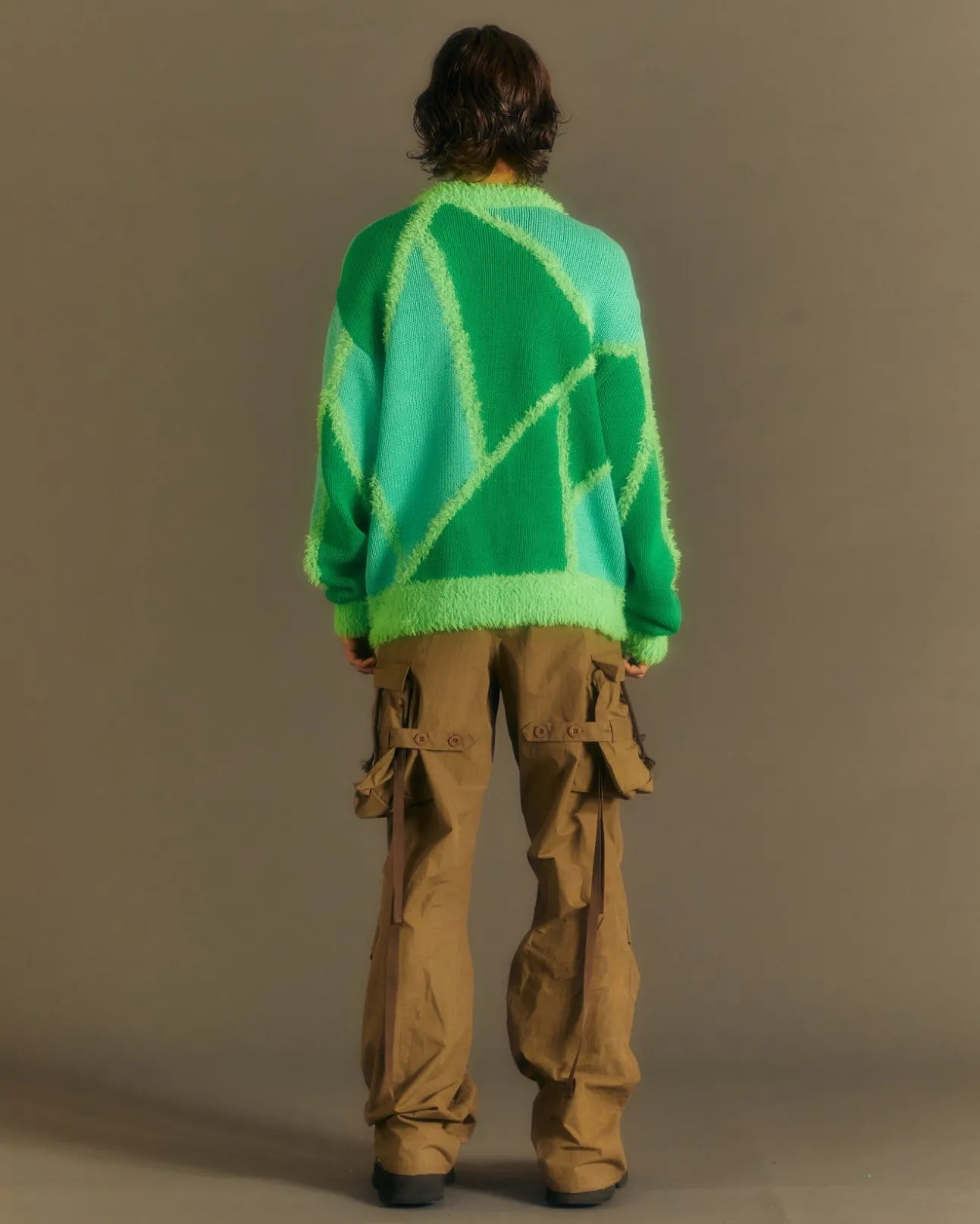 Andersson Bell (Men) Unisex Reims23 Intarsia Sweater Atb858U(Green/Lime)-Men Knitwear