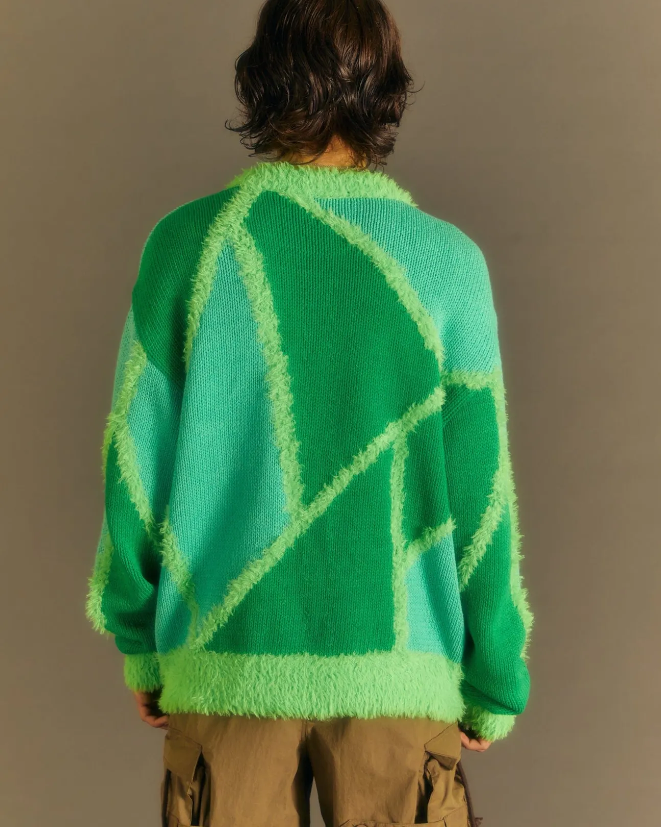 Andersson Bell (Men) Unisex Reims23 Intarsia Sweater Atb858U(Green/Lime)-Men Knitwear
