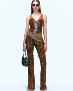 Andersson Bell Mika Diagonal Trousers Apa603W(Brown)-Women Trousers