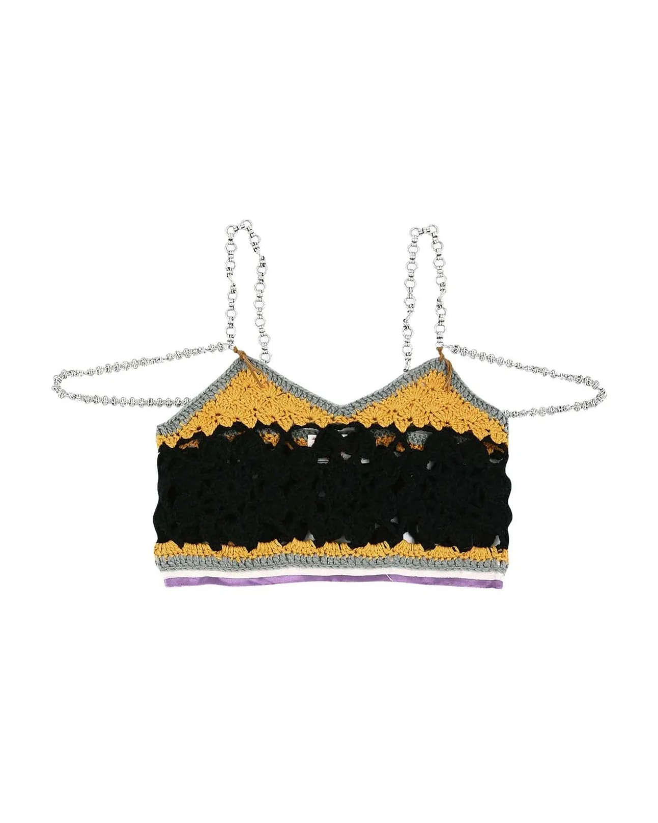 Andersson Bell Mila Hand Crochet Top Atb875W(Black)-Women Tops