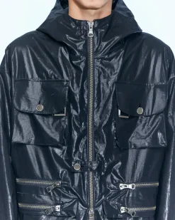 Andersson Bell Milano Hooded Jacket Awa531M(Black)-Men Outerwear