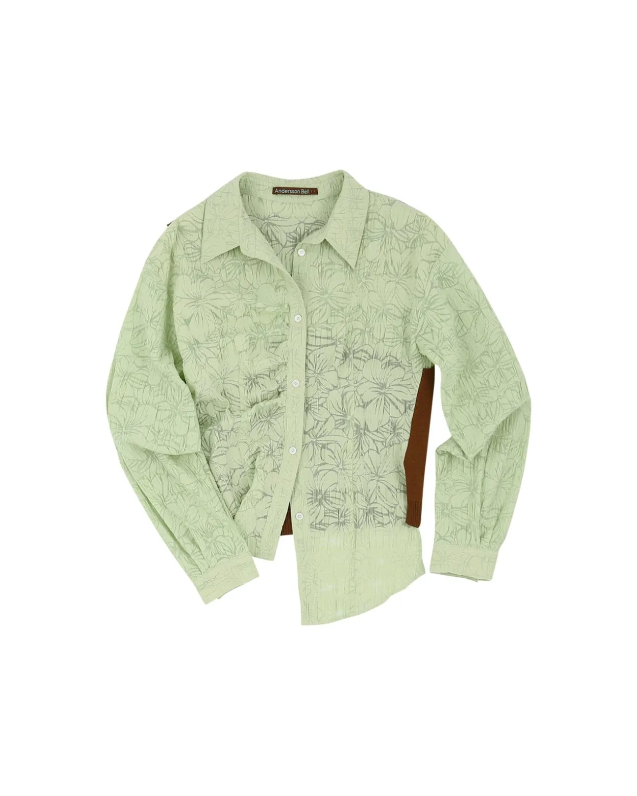 Andersson Bell Moeka Knit Combination Shirts Atb887W(Jade)-Women Blouses