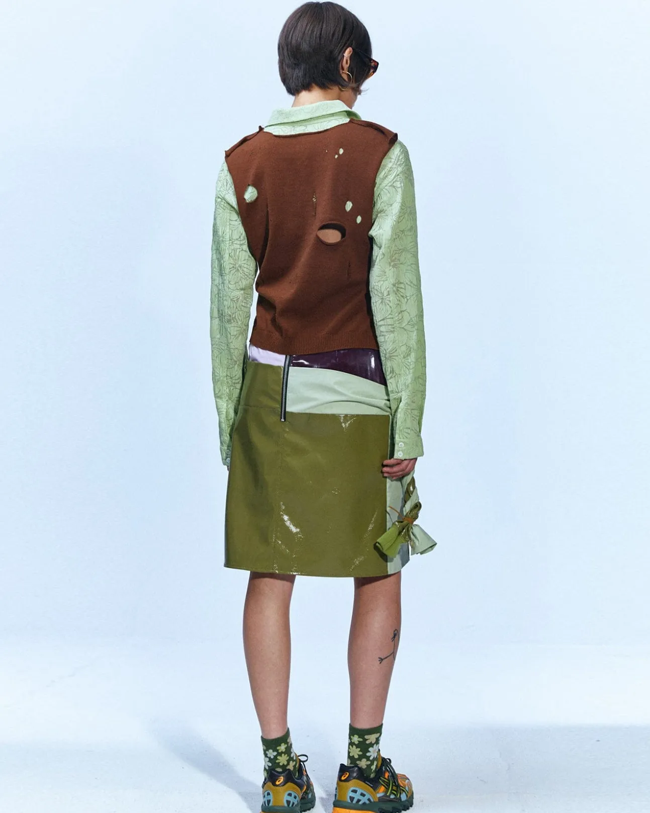 Andersson Bell Moeka Knit Combination Shirts Atb887W(Jade)-Women Blouses