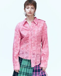 Andersson Bell Moeka Knit Combination Shirts Atb887W(Pink)-Women Blouses